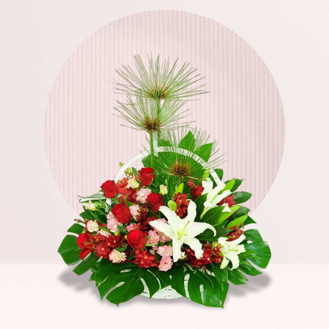 Basket Of Flower Mixed Flowers
