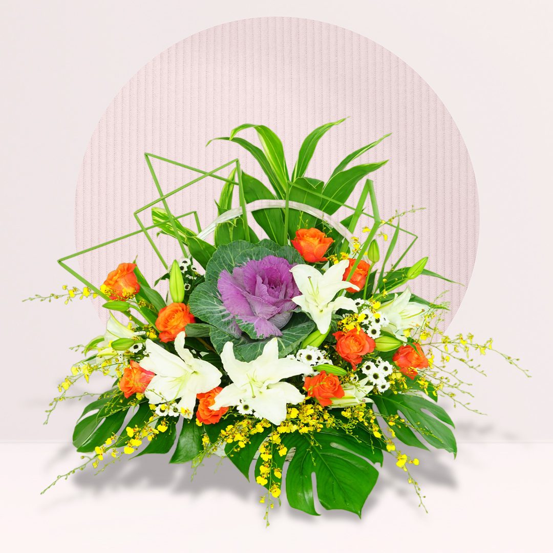 Basket Of Flower Mixed Flowers
