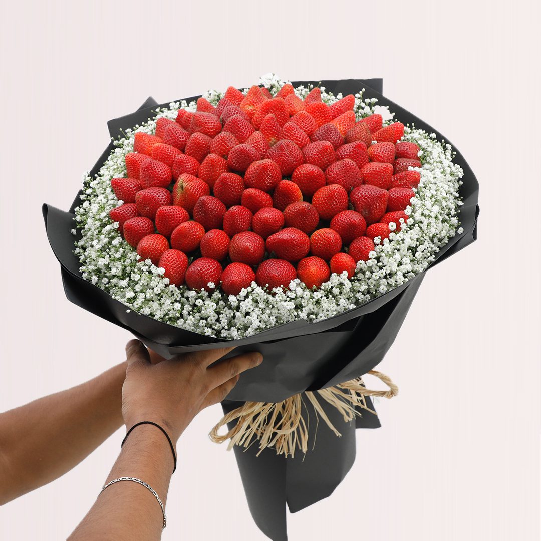 Cherry hand bouquet red cherry hand bouquet