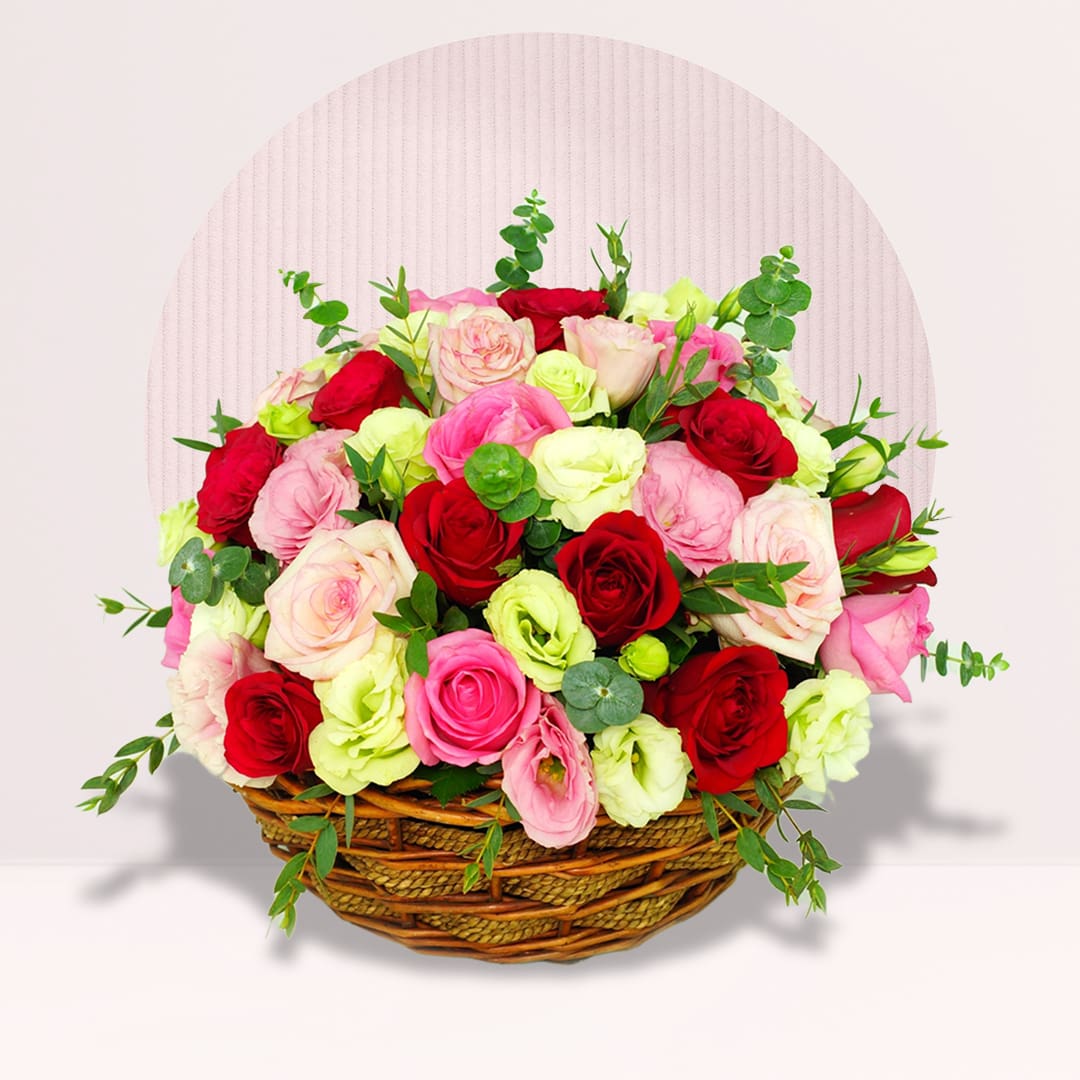 Basket Of Flower Roses Of Basket