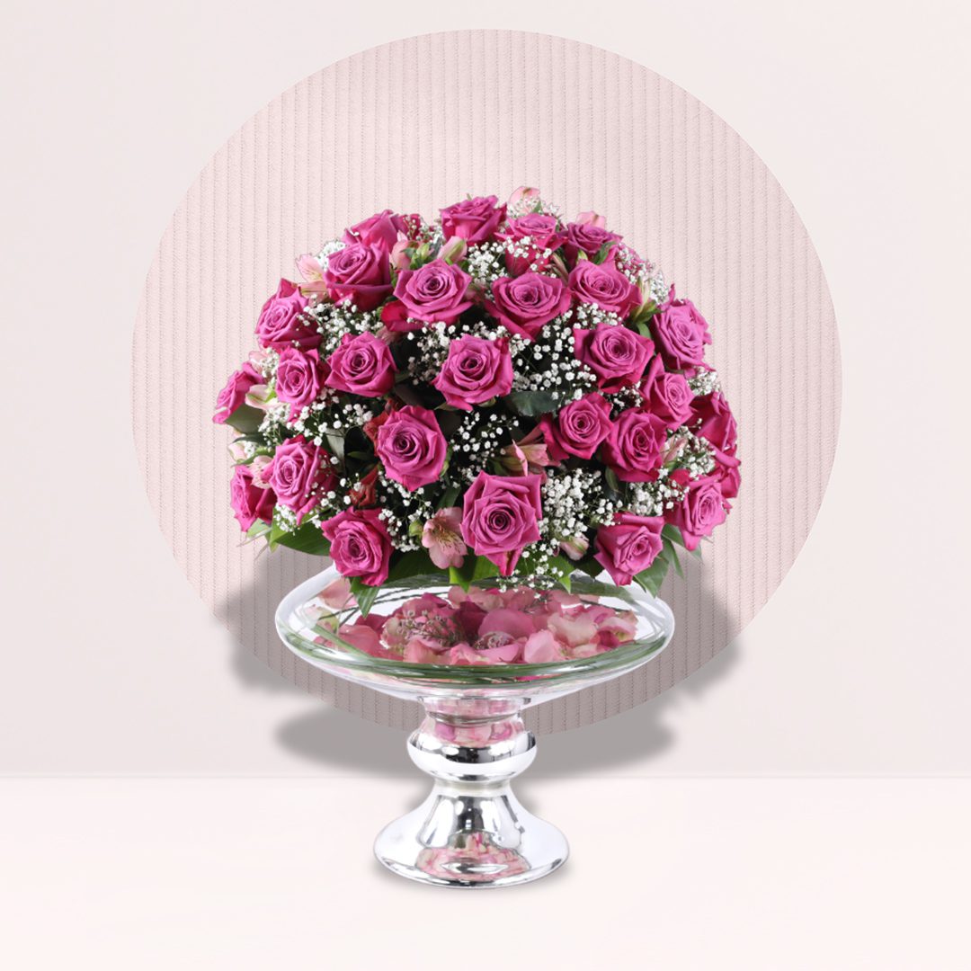 Flowers With Vase Pink Colur