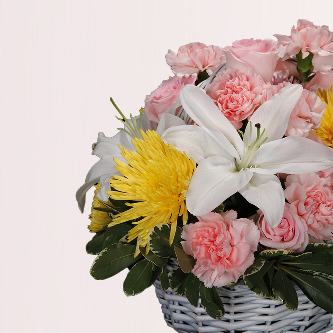 Basket Of Flower Rose Basket Of Flowers