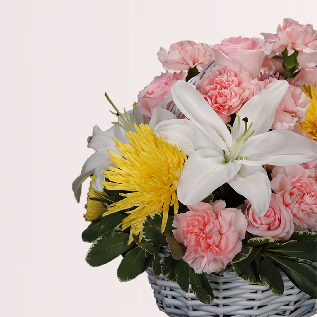 Basket Of Flower Rose Basket Of Flowers
