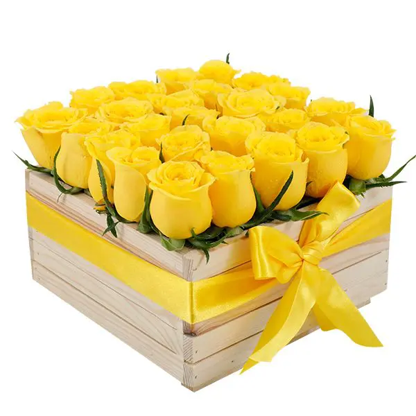 shop yellow roses box