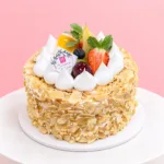 Tropical mango raspberry cake with Japanese chiffon and custard cream