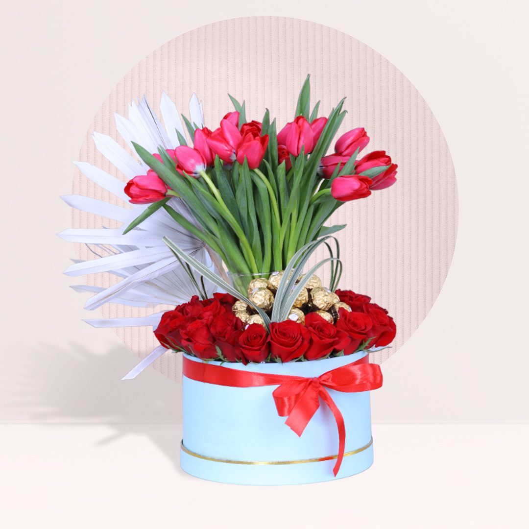 1 order tulip malaysia table flower arrangement online
