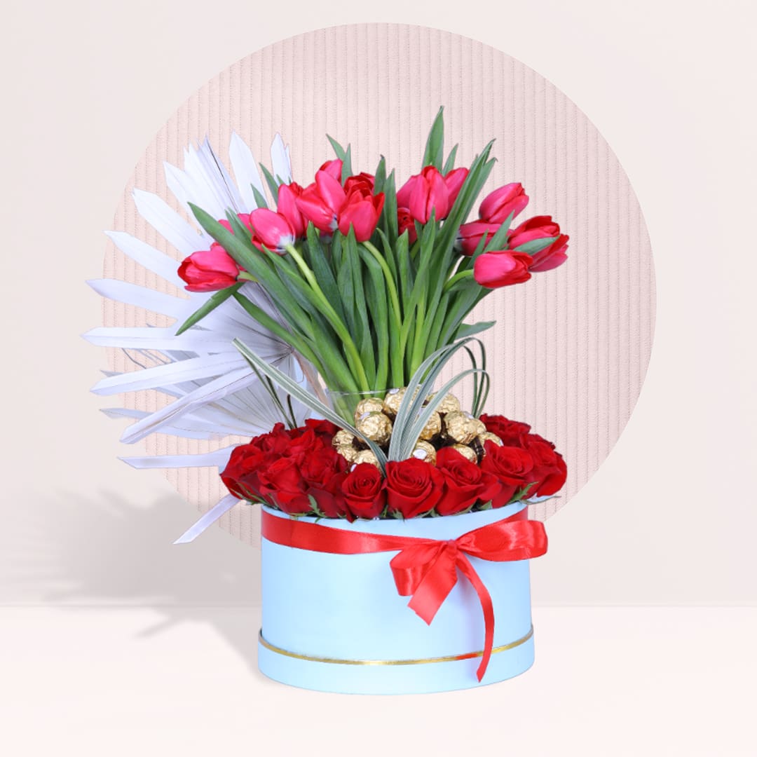 1 order tulip malaysia table flower arrangement online