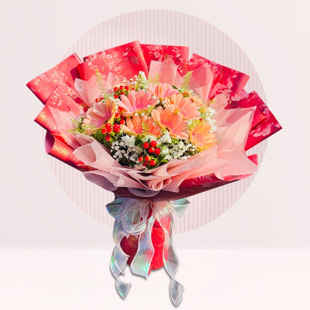 1 (222) order gerbera flower bouquet online