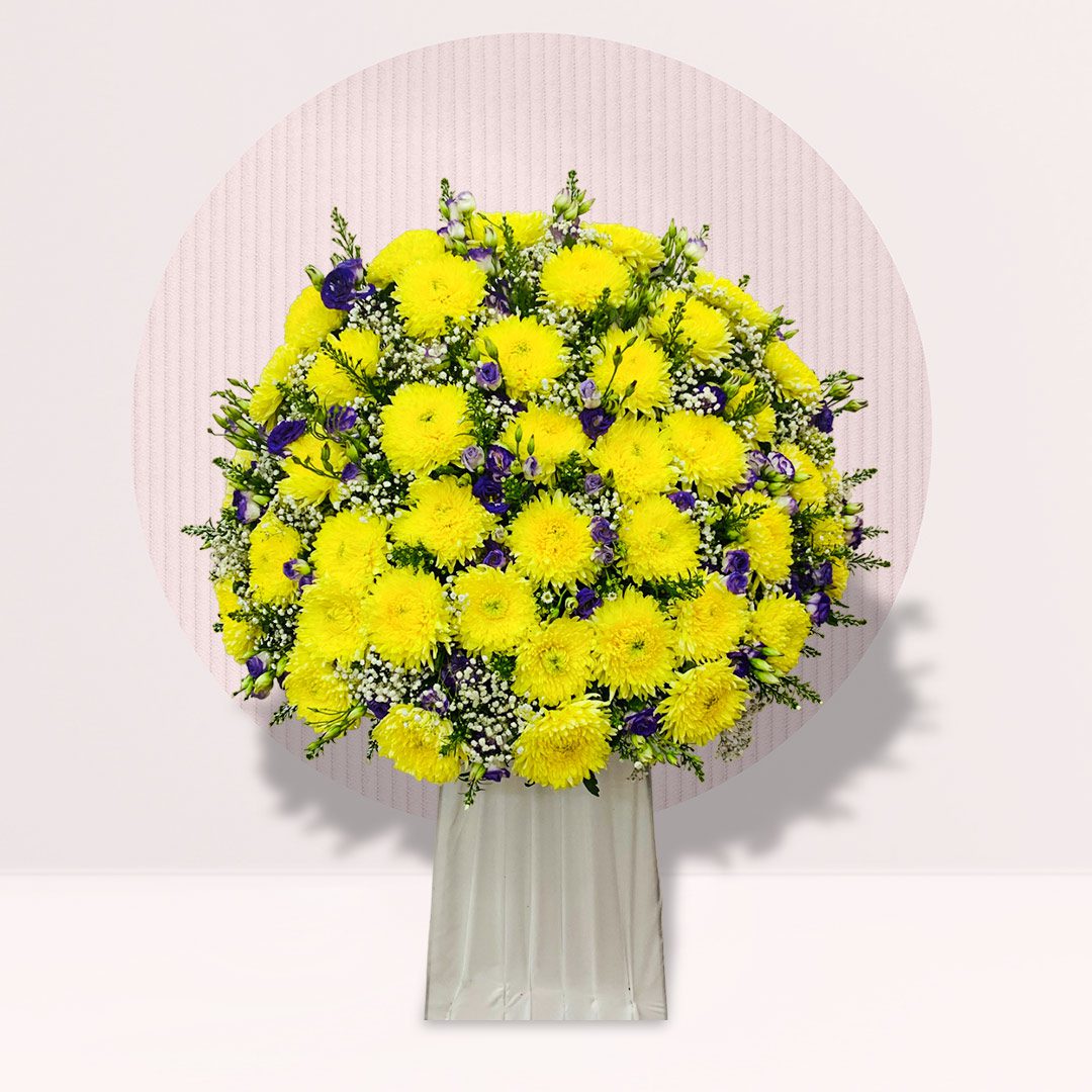 Condolence flowers offer a beautiful way to express your sympathy and express your heartfelt condolences to grieving people. Our beautifully arranged yellow blooms are carefully chosen for their warmth and brightness, conveying soothing condolences!