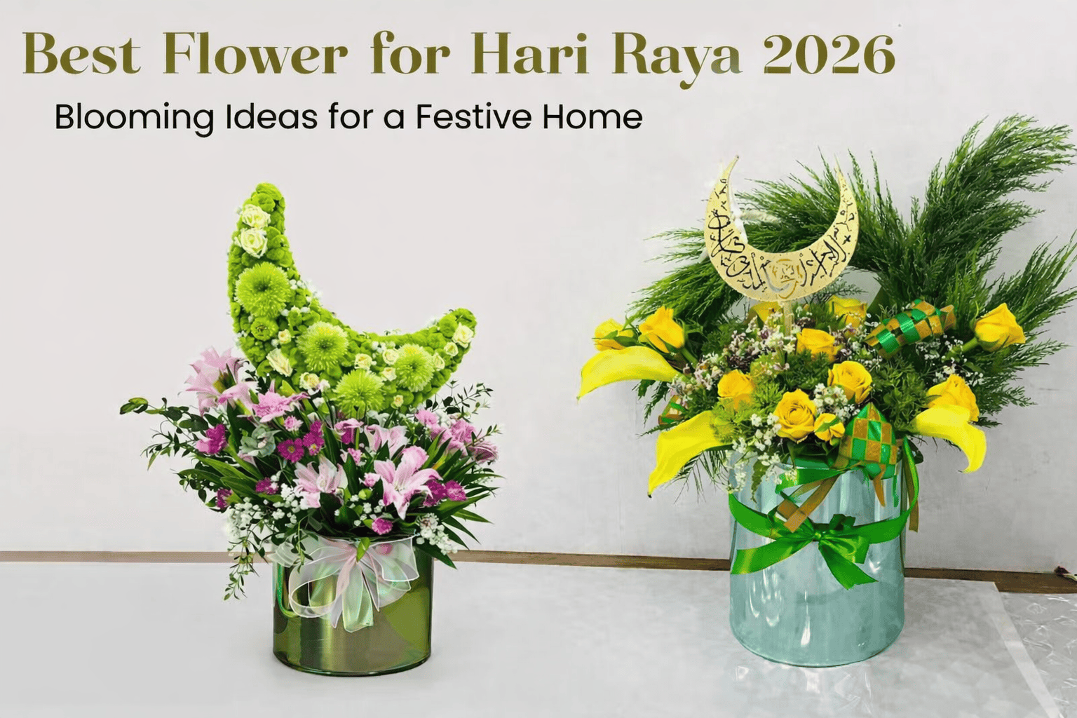 colorful display of flowers selected for Hari Raya 2020, symbolizing joy and festivity.
