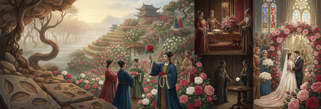 Roses history and symbolism timeline explaining why roses are such powerful symbols of love.