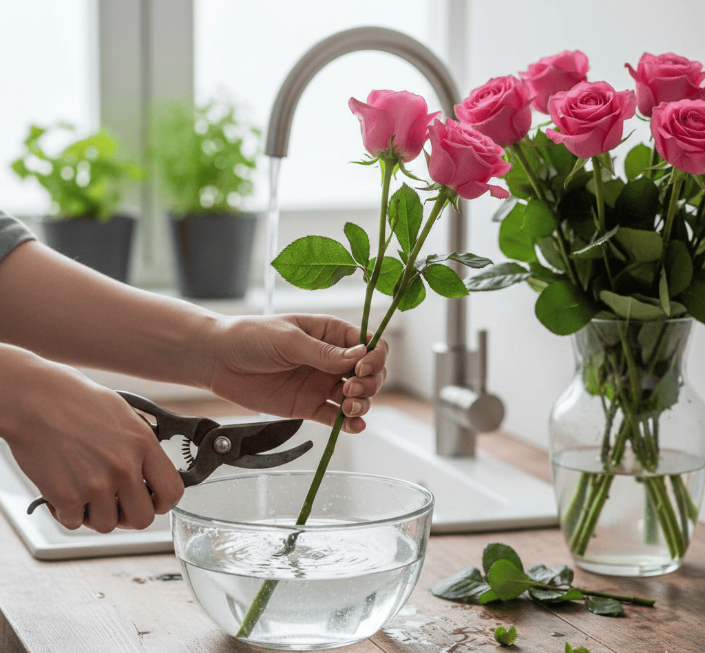 Why the first 10 minutes matter most for keeping roses fresh
