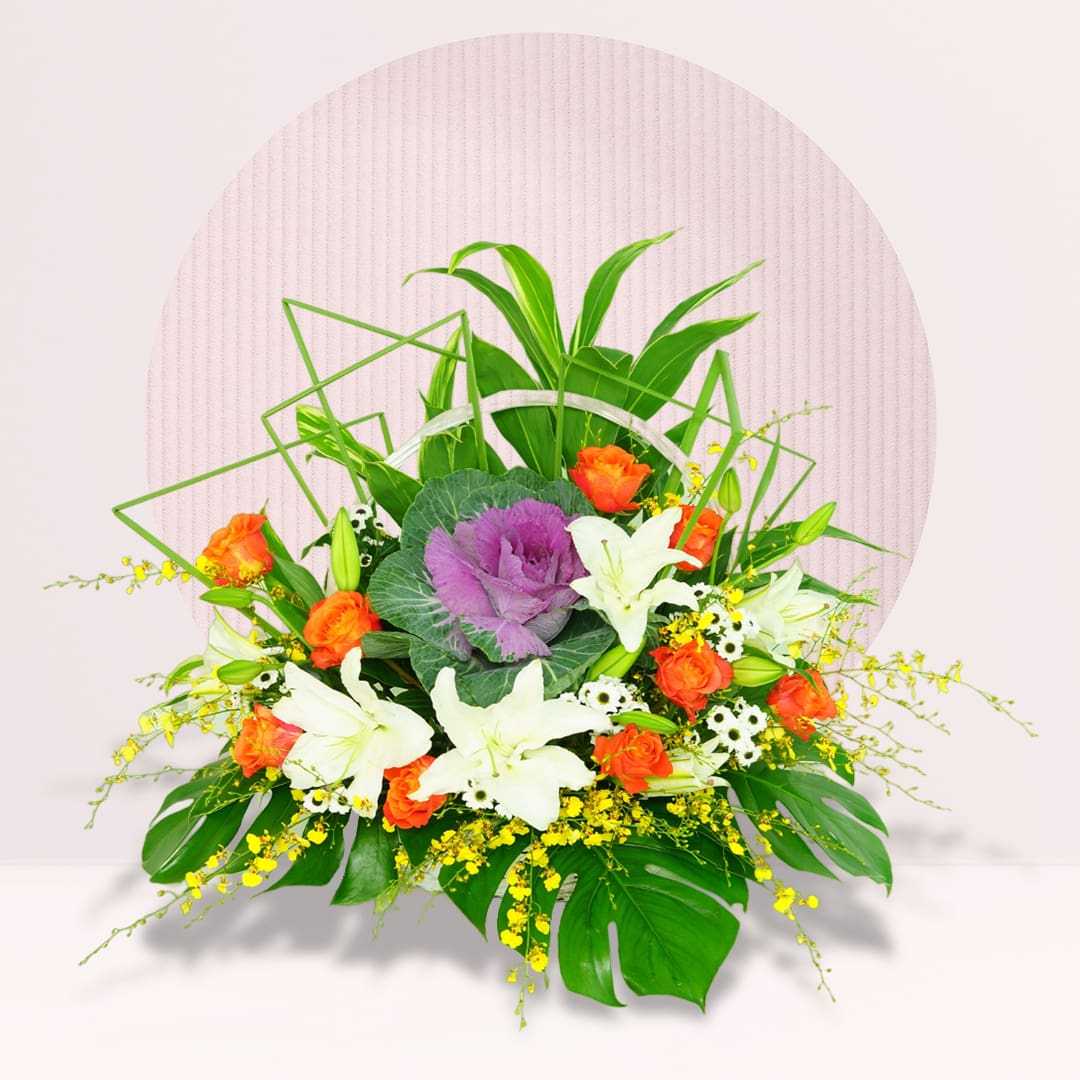 Basket Of Flower Mixed Flowers
