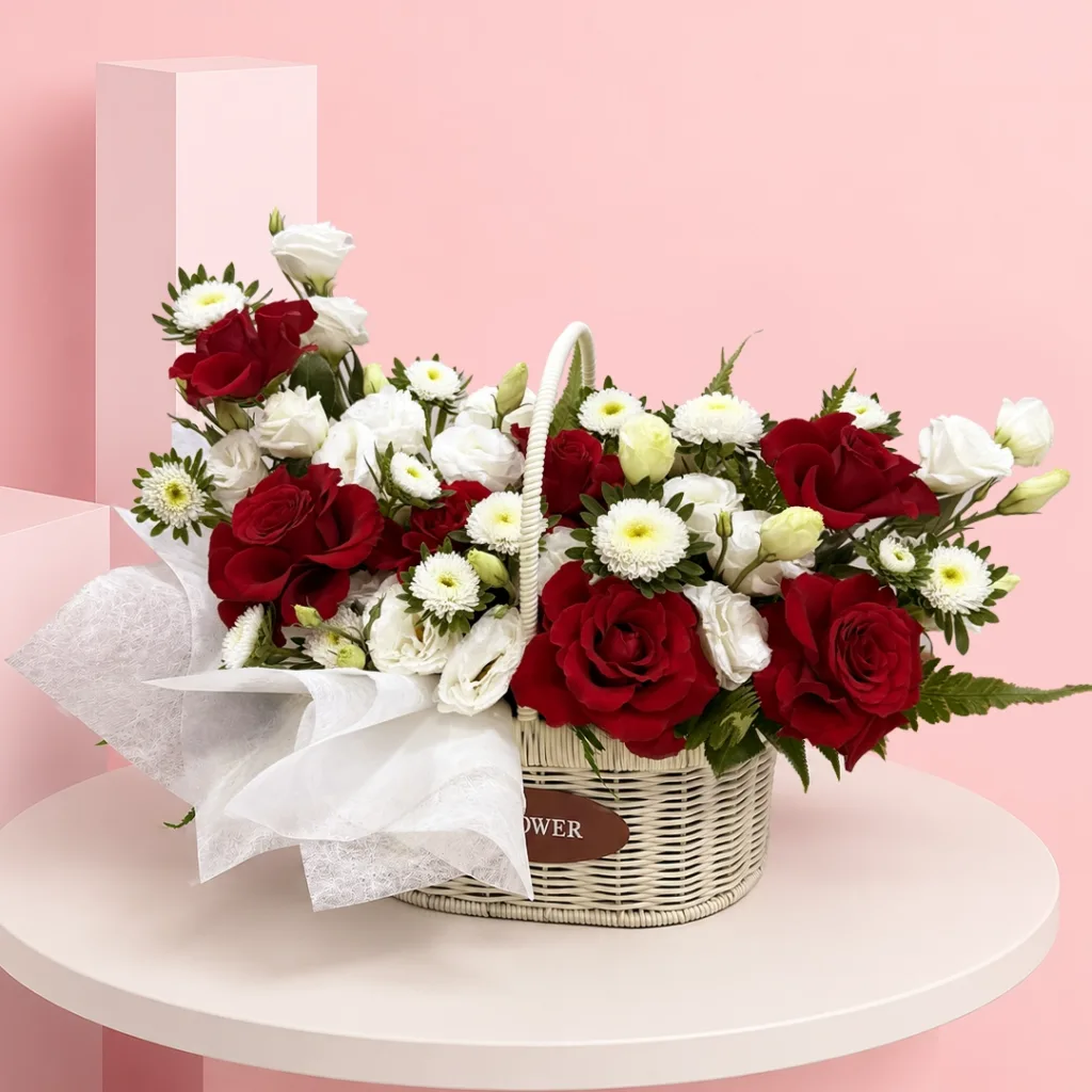 Crimson Rose Harmony Basket