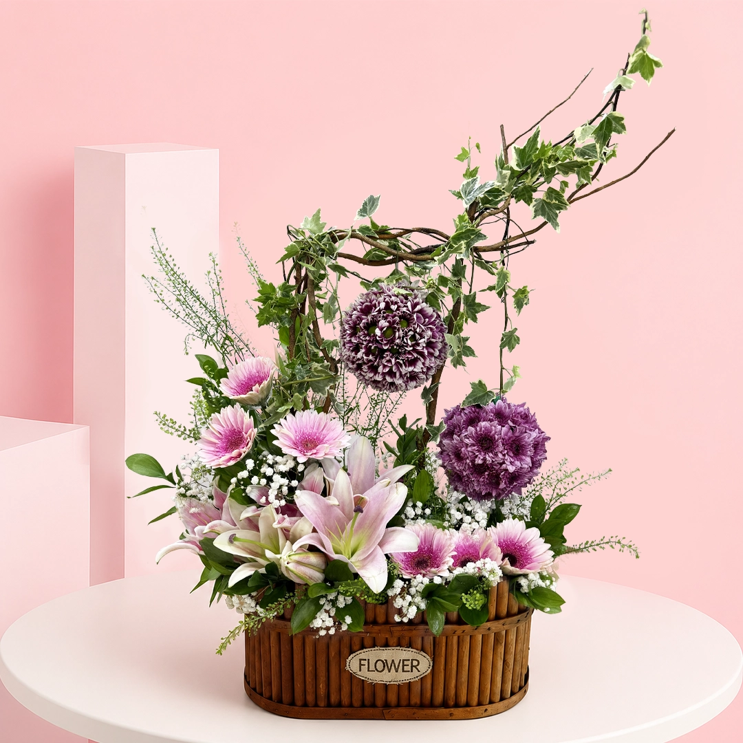 purple-chrysanthemum-gerbera-basket_02
